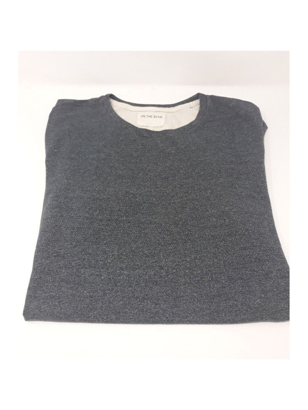 On The Byas Mens Longer Length TShirt Crew Gray Textured Short Sleeve L Tall